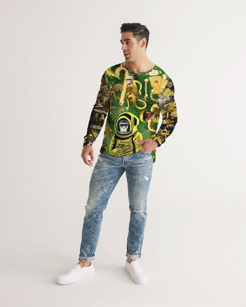 Outer Space Abstrak Men's All-Over Print Long Sleeve Tee