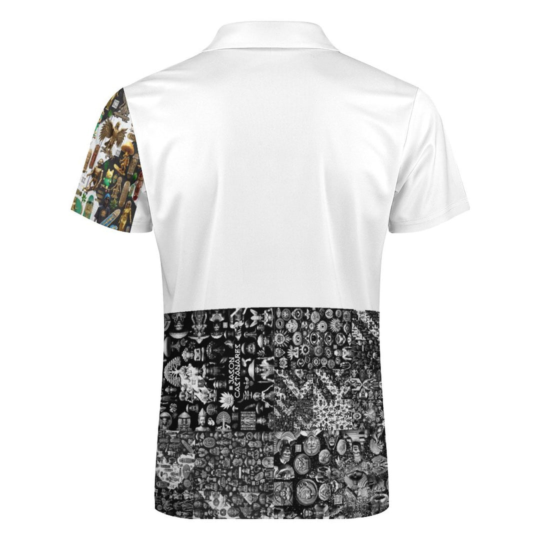 Men's Short Sleeve POLO Shirt with Zipper B470 (All-Over Printing)