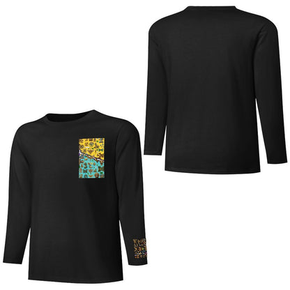 DTF 160gsm Cotton Men's Long Sleeve T-shirt (Front+Sleeve Printing)