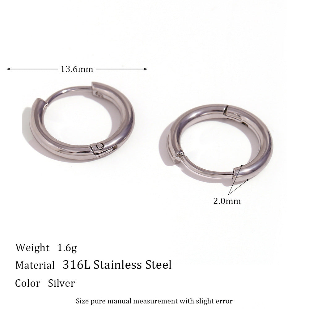 All-match Ear Clip Ear Hoop Jewelry Niche Stainless Steel Plated 18K Ear Accessories For Her