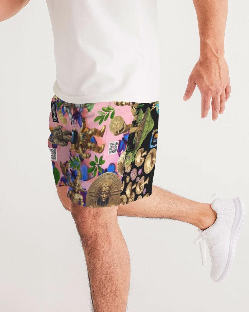 Mushroom Abstak Collection Men's All-Over Print Jogger Shorts