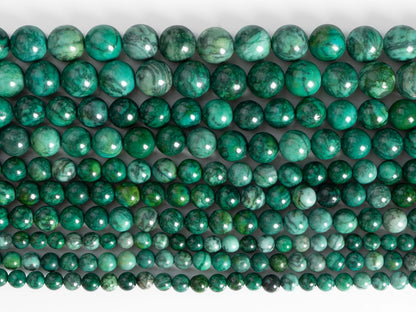 Genuine Natural Green Blue Chrysocolla Beads Grade AAA Gemstone Round Loose Beads 6/8/10mm for Jewelry Making