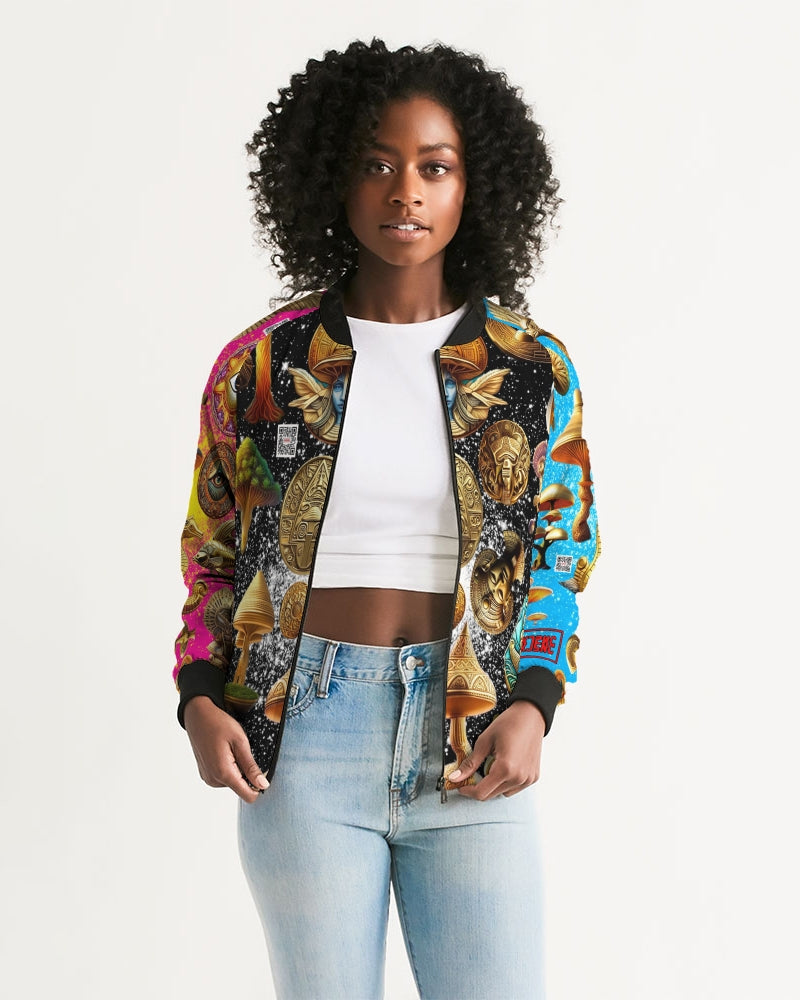 Nature Abstrak Women's All-Over Print Bomber Jacket