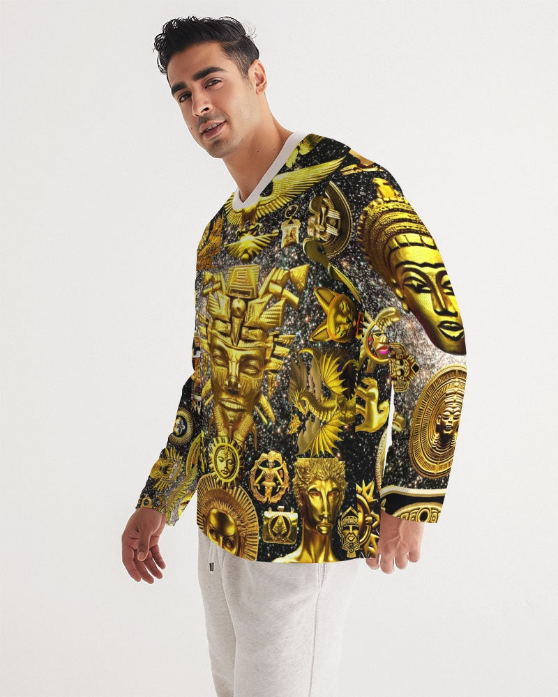 Ancient Abstrak Men's All-Over Print Long Sleeve Sports Jersey