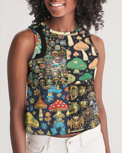 Alien Trendy Abstrak Collection Women's All-Over Print Cropped Tank