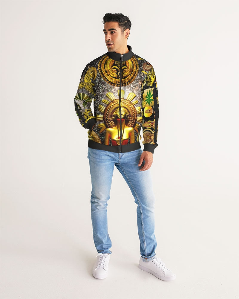 Ancient Abstrak Men's All-Over Print Stripe Sleeve Track Jacket