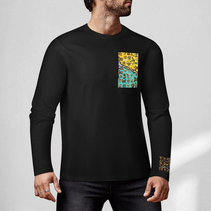 DTF 160gsm Cotton Men's Long Sleeve T-shirt (Front+Sleeve Printing)