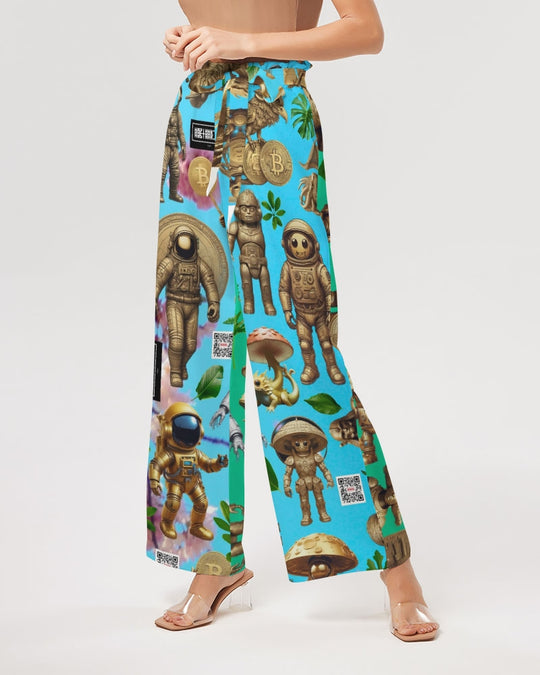 Ancient Abstrak Collection Women's All-Over Print High-Rise Wide Leg Pants