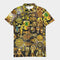 Ancient Abstrak Men's All-Over Print Slim Fit Short Sleeve Polo