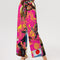 Trendy Abstrak Pattern Women's All-Over Print High-Rise Wide Leg Pants