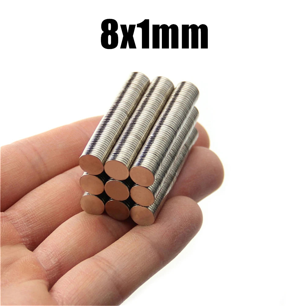 Dia 8mm 8x1 8x2 8x3 8x4 8x5 8x6 8x8 8x10 8x15 8x20mm Super Strong Magnets NdFeB Neodymium Thin Small Disc Magnet Permanent N35