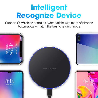 30W Wireless Charger Pad for iPhone 15 14 13 12 11 Pro Max XR Samsung Galaxy S22 S21 S10 S9 Xiaomi Fast Charging Docking Station