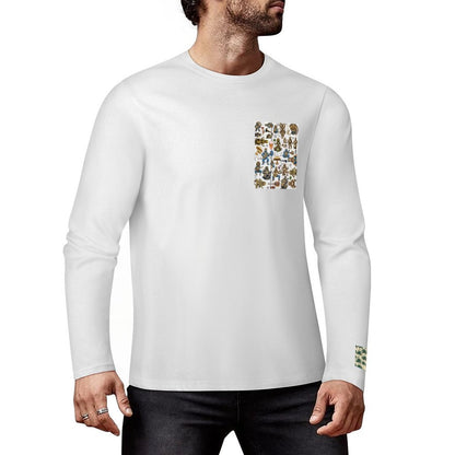 DTF 160gsm Cotton Men's Long Sleeve T-shirt (Front+Sleeve Printing)