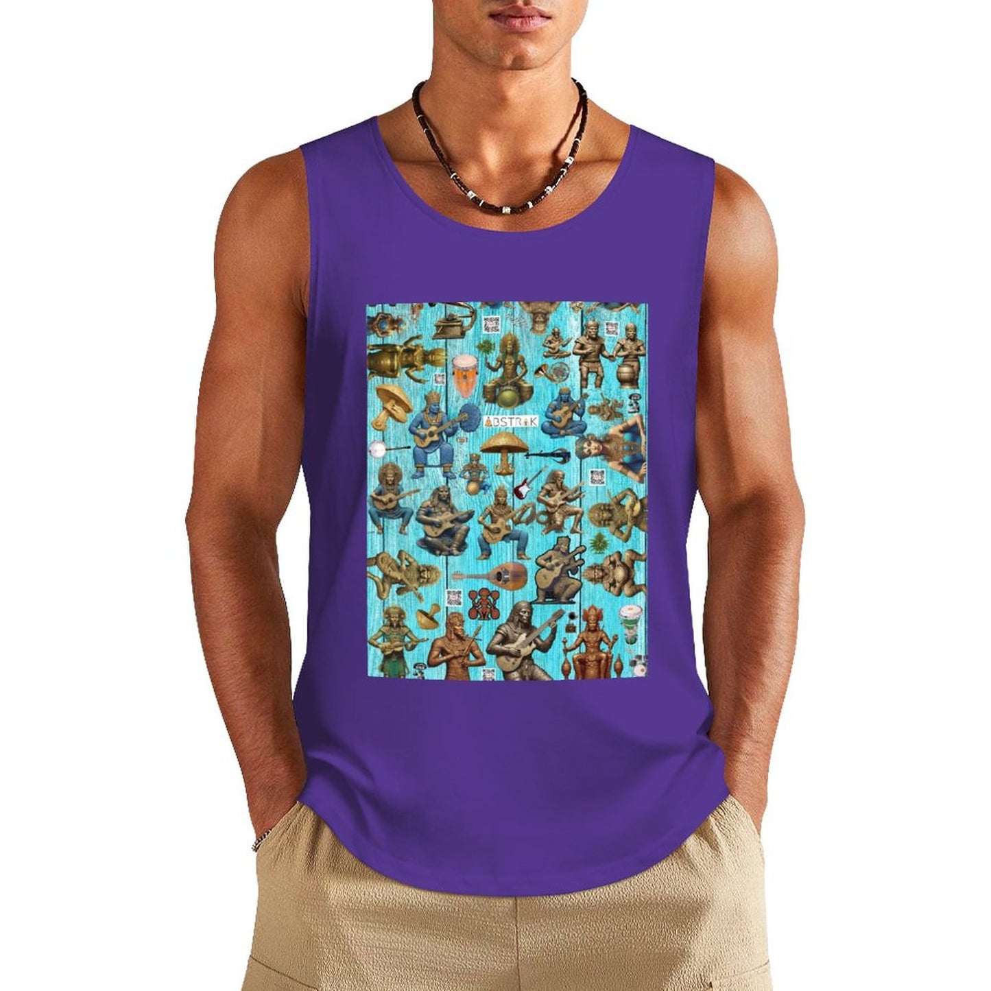 DTF 160gsm Men's Cotton Tank Top BX (Dual-sided Printing)