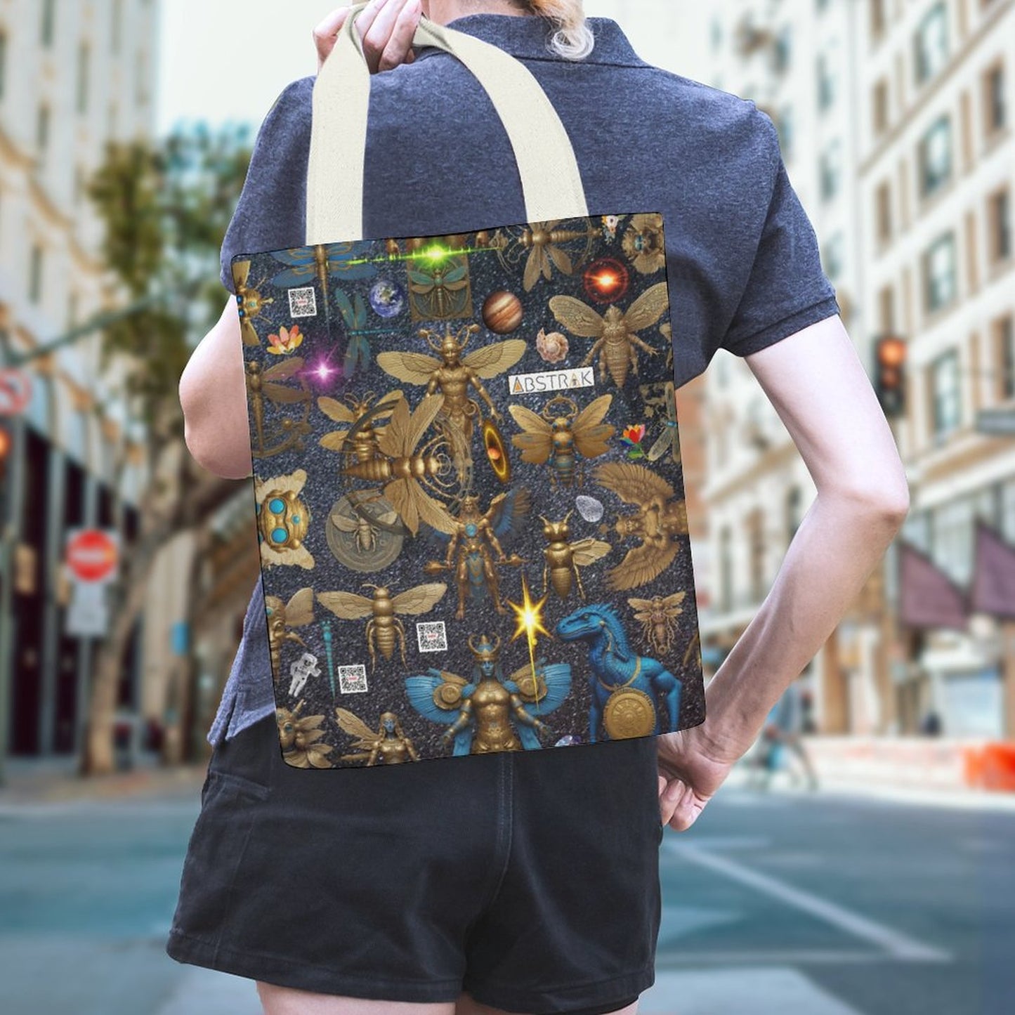 Canvas Material Tote Bags with Interior Pocket (Dual-sided Printing)