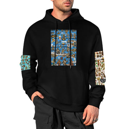 DTF 250gsm Cotton Men's Hoodie with Pocket (Dual-sided+Sleeve Printing)