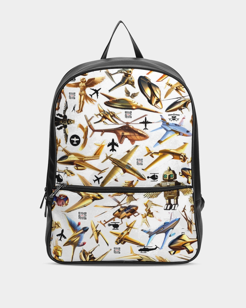 Planes Abstrak Classic Faux Leather Backpack