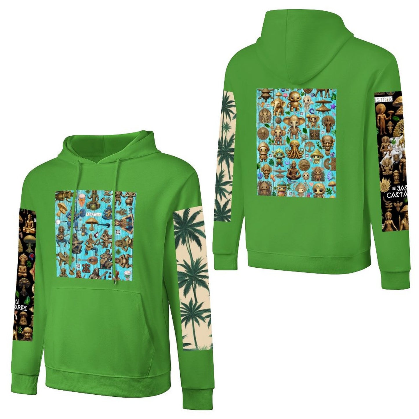 DTF 250gsm Cotton Men's Hoodie with Pocket (Dual-sided+Sleeve Printing)