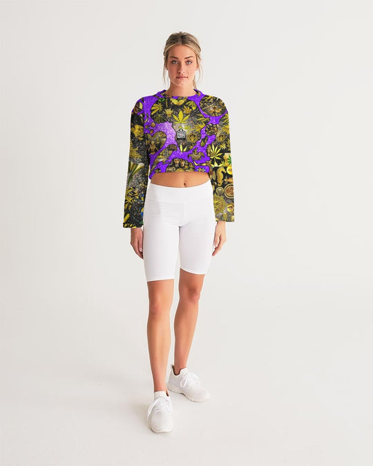 Ancient Abtsrak Women's All-Over Print Cropped Sweatshirt