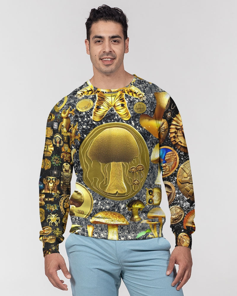 Evil Eye Abtrak Men's All-Over Print Classic French Terry Crewneck Pullover