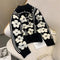 Pearl Beading Floral Knitted Women Sweater Tops   Autumn Winter Vintage Elegant Ladies Pullover Long Sleeve Fashion Jumpers