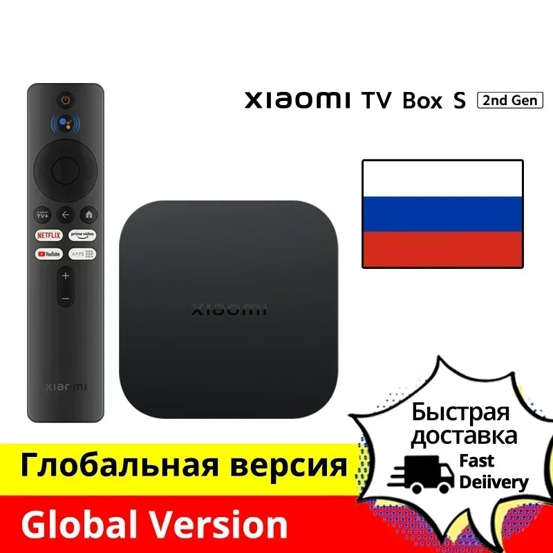 Global Version Xiaomi Mi TV Box 2nd Gen 4K Ultra HD Google TV 2GB 8GB Dolby Vision HDR10+ Google Assistant Smart Mi Box S Player