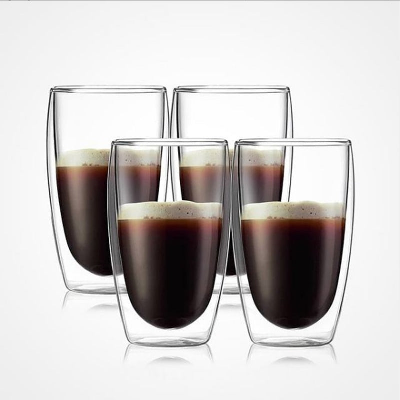 Creative Egg-Shaped Double-Layer Insulated Glass Water Beer Coffee Cup Set Transparent Drinkware