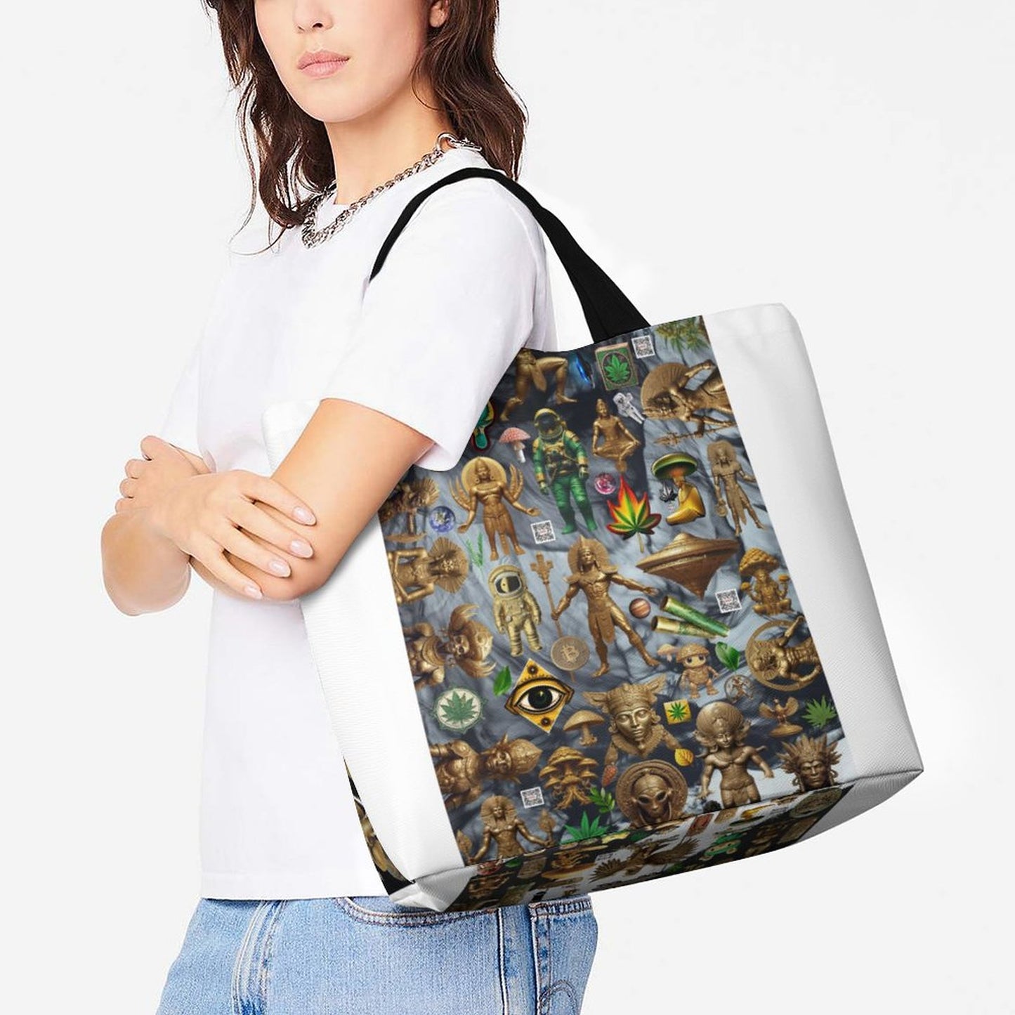 Large One Shoulder Shopping Bag (All-Over Printing)