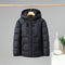 Winter Warm Color Blocked Hoodie Detachable Down Cotton Jacket Coat