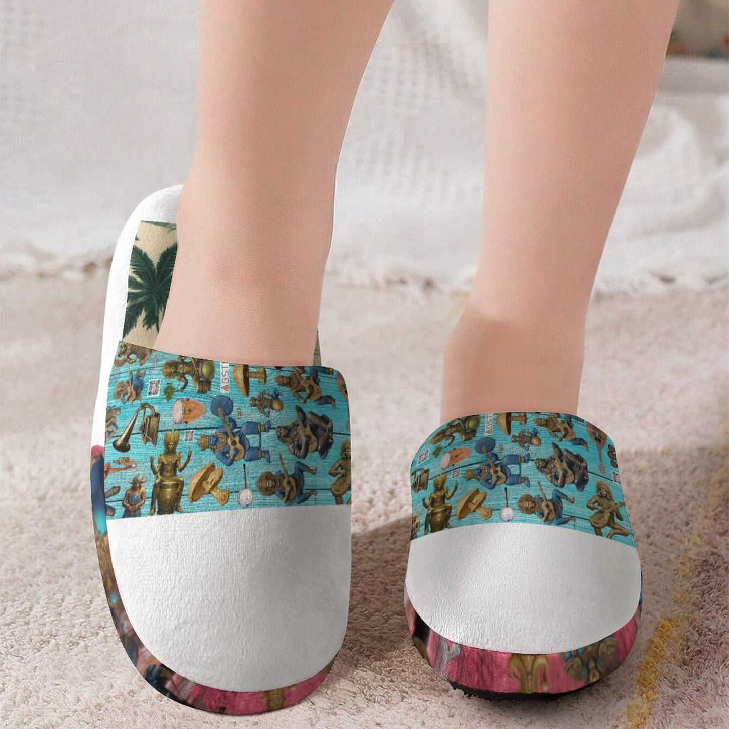 Flannel Children's Cotton Slippers (All-Over Printing)