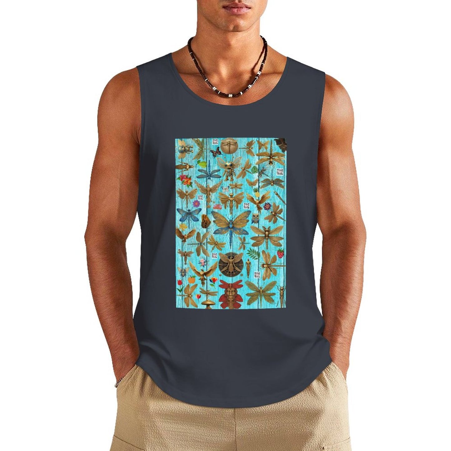 DTF 160gsm Men's Cotton Tank Top BX (Dual-sided Printing)