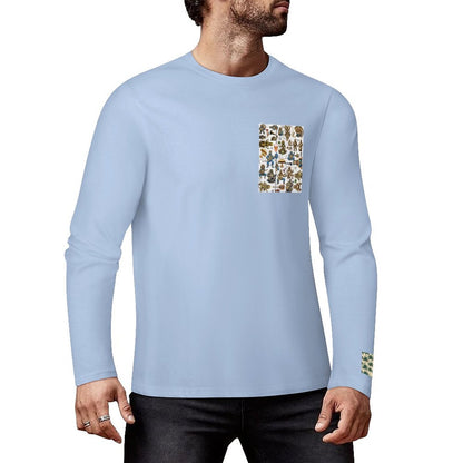 DTF 160gsm Cotton Men's Long Sleeve T-shirt (Front+Sleeve Printing)