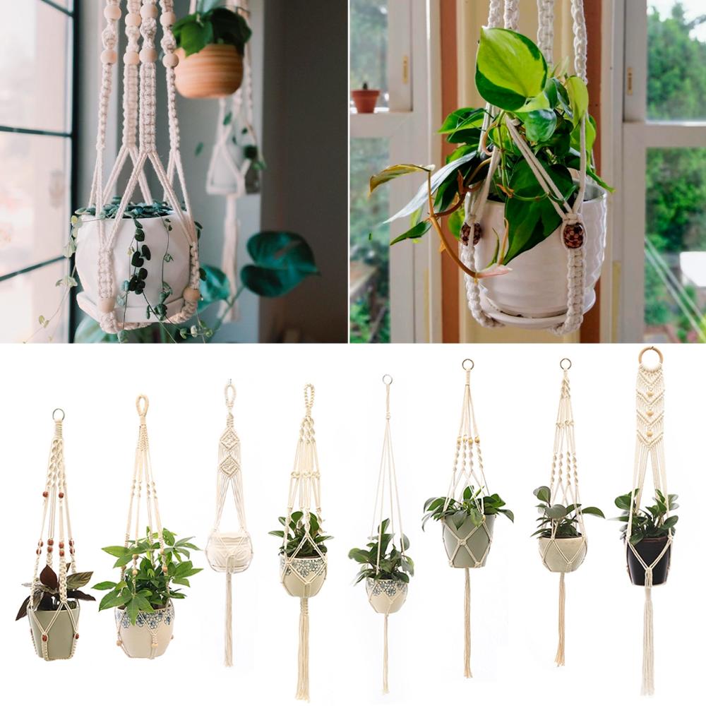 Artificial Plants Hanging Basket With Hook Macrame Plant Holder For Home Wedding Decor DIY Hanging Garland Fake Flowers Plant