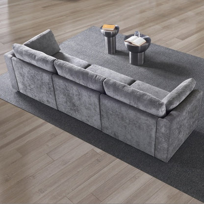 Modular Sofa Grey Chenille Fabric, Simple And Grand, The Seat And Back Is Very Soft. This Is Also A KNOCK DOWN Sofa