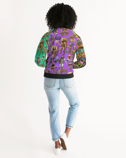 Ancient Abstrak Collection Women's All-Over Print Bomber Jacket