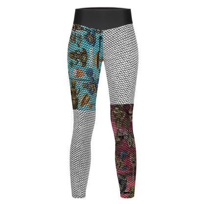 Custom Printed Honeycomb Textured Yoga Pants for Women (All-Over Printing)