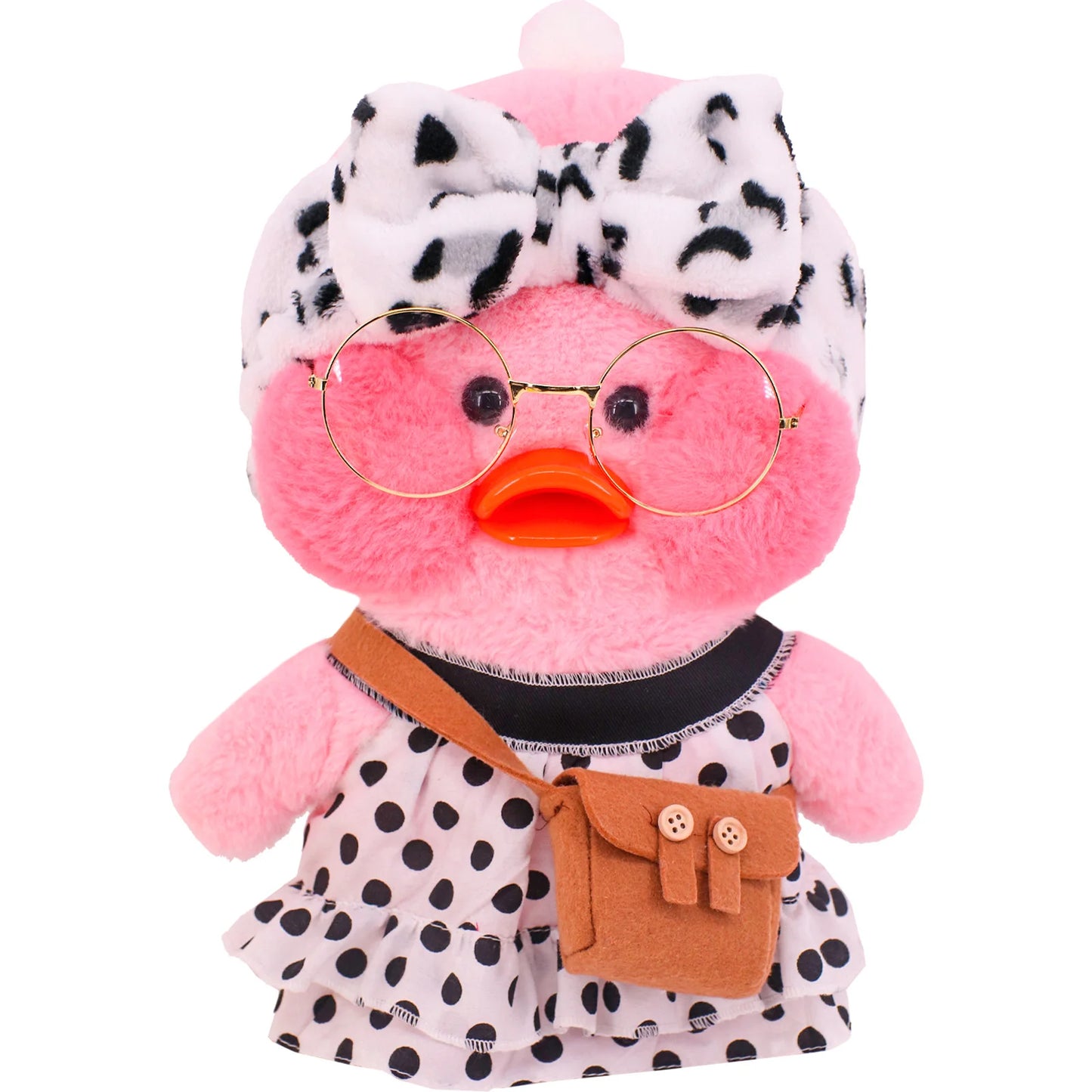 2022 30cm Duck Plush Cafe Lalafafan Clothes Duck Bag Glassess Floral Dress Clothes For 20-30cm Plush Animal Doll Toy Accessories