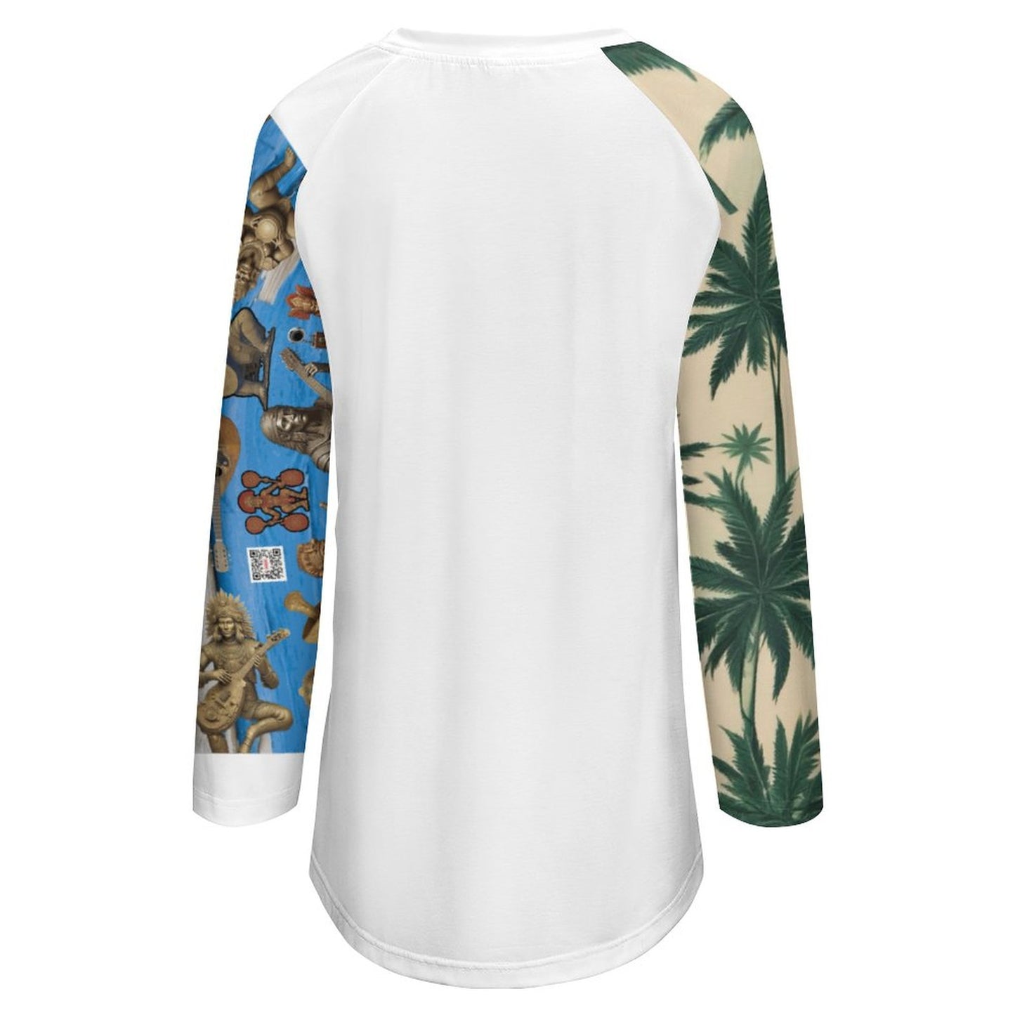 Custom Women's Long Sleeve U-Neck T-Shirts (All-Over Printing)