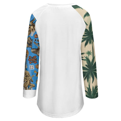 Custom Women's Long Sleeve U-Neck T-Shirts (All-Over Printing)