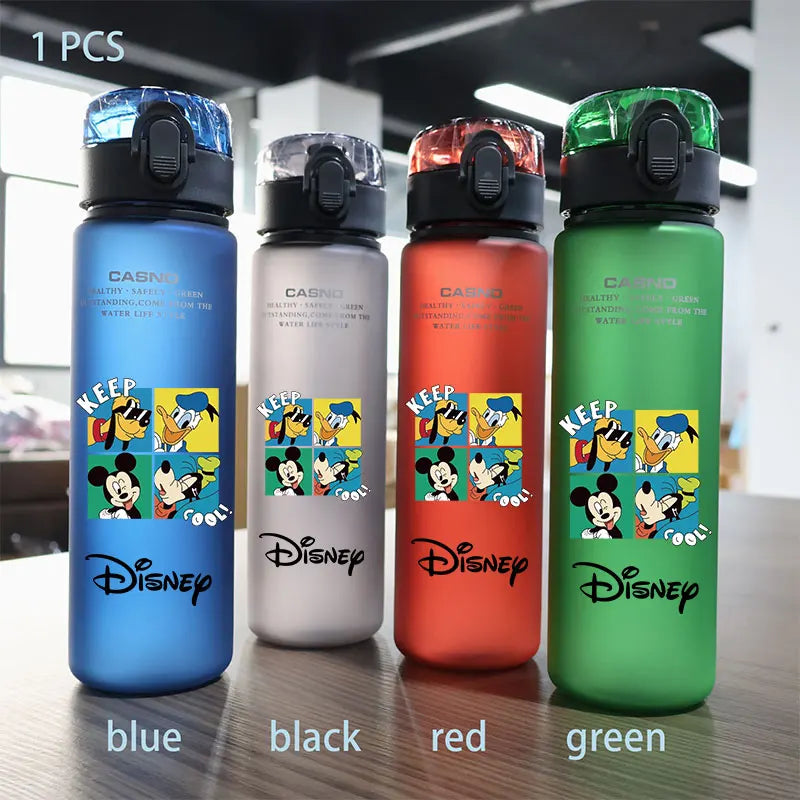 Disney 560ml Water Cup Mickey Mouse Drinking Water Bottle Outdoor Capacity Sports Children Portable Plastic Bottle