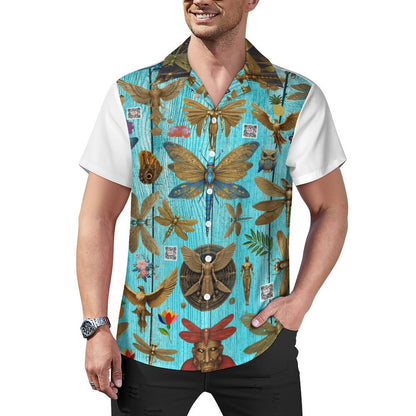 Men's Short Sleeve Hawaiian Print Shirt with Cuban Collar AY006 (All-Over Printing)