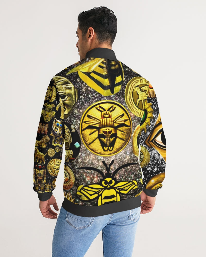 Evil Eye Abtrak Men's All-Over Print Stripe Sleeve Track Jacket