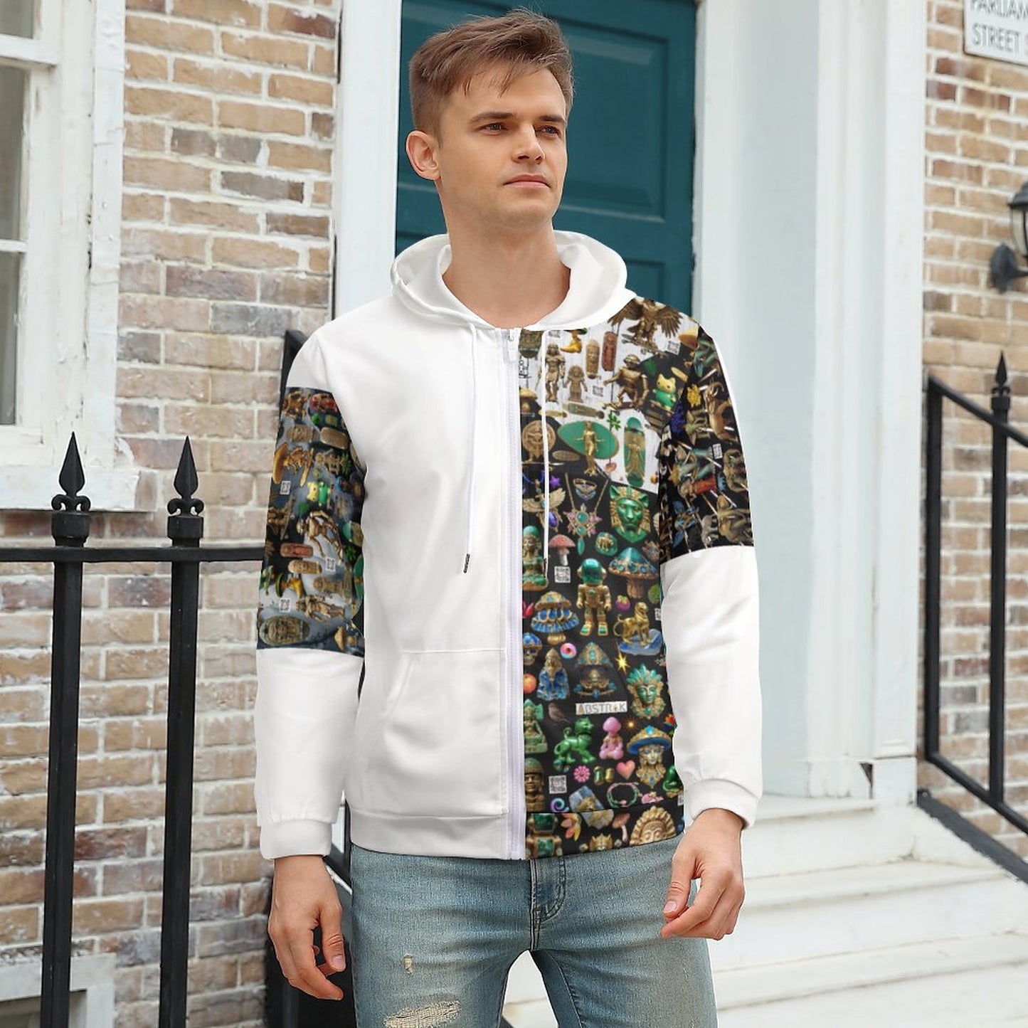 230gsm Men’s Zip Up Hoodie GH (All-Over Printing)