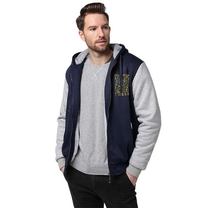 260gsm Men’s Plush Full Zip Hoodie (Partial Printing)