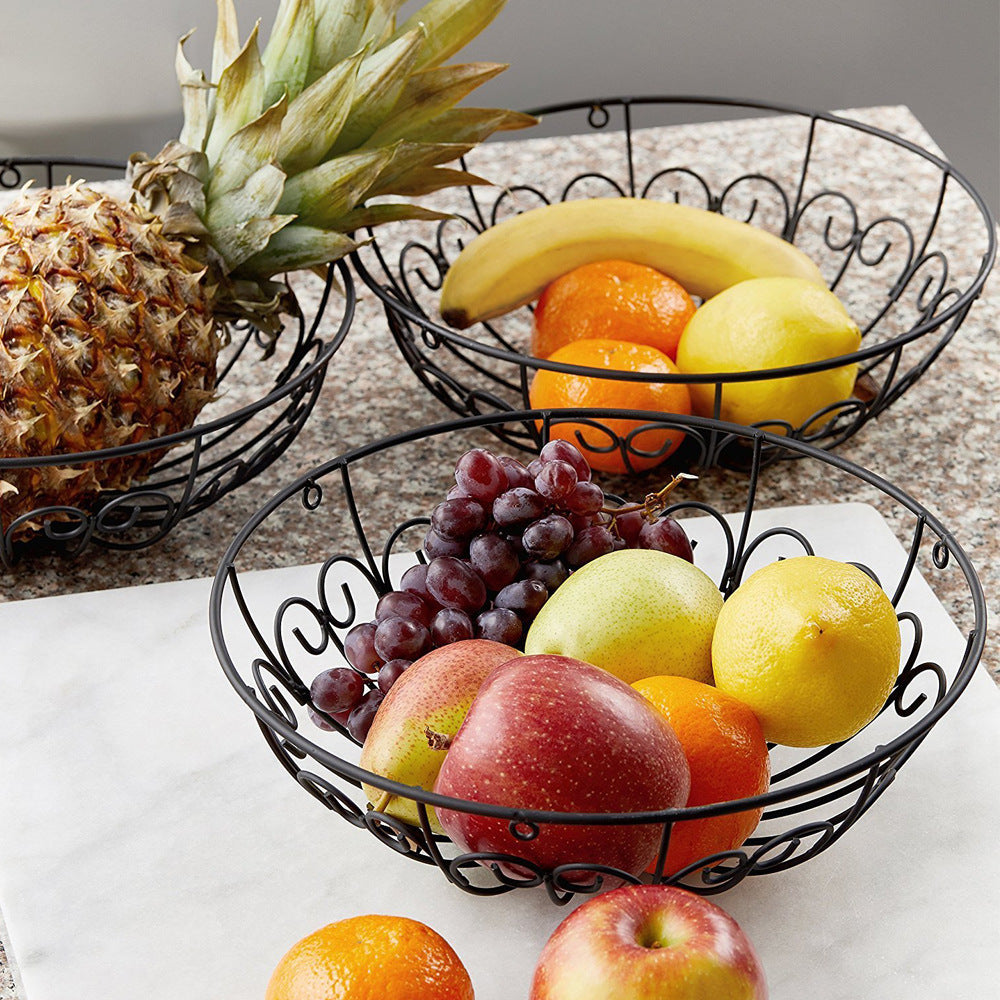 Iron Wire Three-layer Fruit Hanging Basket Fashion Creative Wrought Iron Fruit Basket