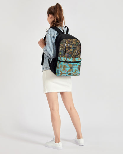 Abstrak dragonfly Duo-Zip Front Canvas Backpack