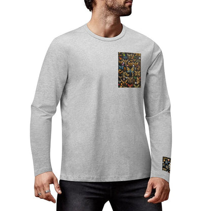 DTF 160gsm Cotton Men's Long Sleeve T-shirt (Front+Sleeve Printing)