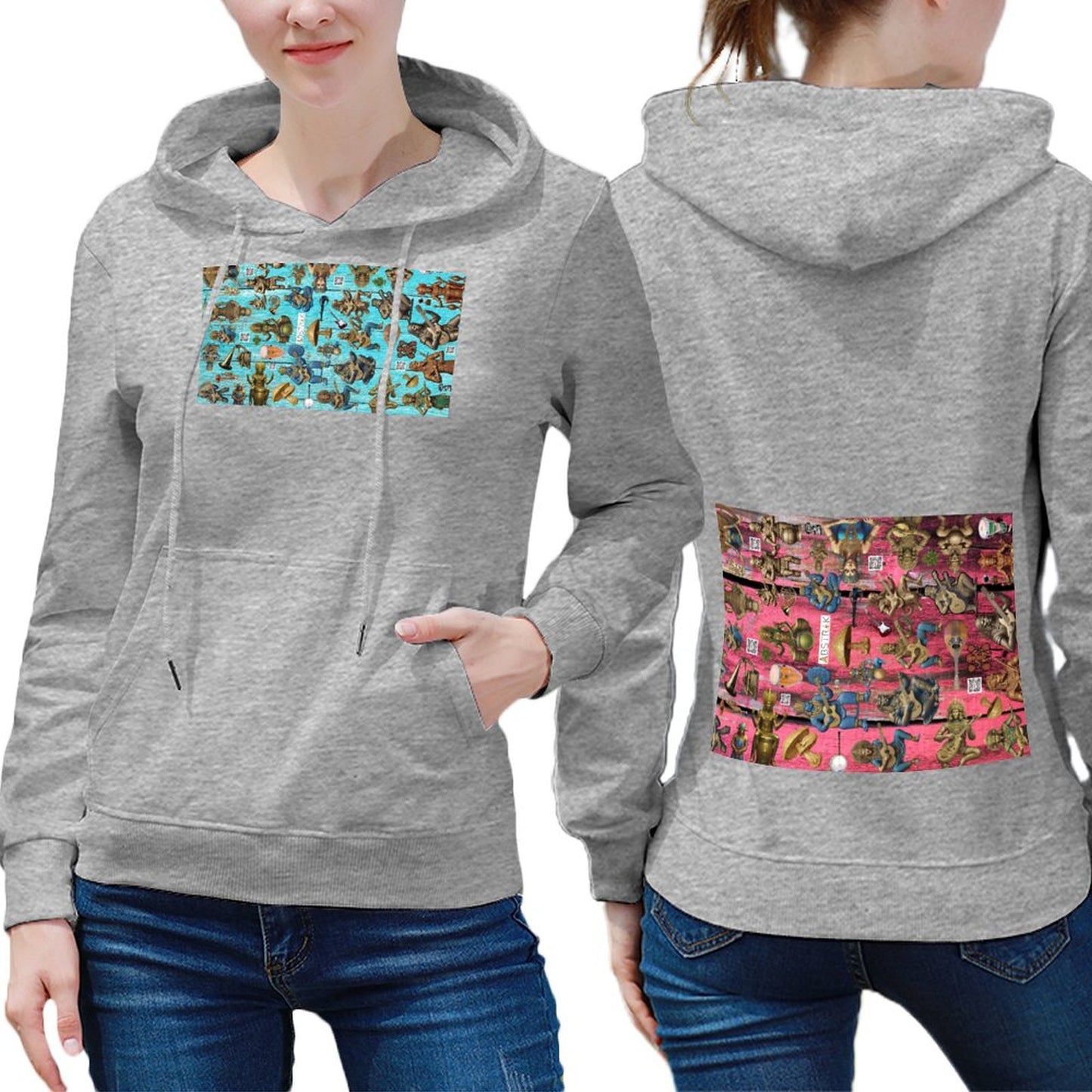 DTG 255gsm Women's Hoodie with Pocket (Dual-sided Printing)