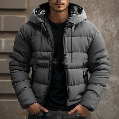 Men's Solid Color Hooded Velvet Cotton Clothes