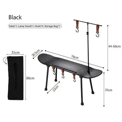 Portable Camping Table Ultralight Folding Picnic Desk with Storage Bag Light Stand ﻿Skateboard Desk for Outdoor Beach Hiking